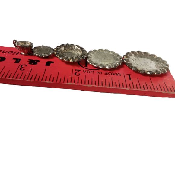 Vintage Emson Pewter Dollhouse Miniatures 5pc Place Setting 1988 Taiwan Retro - Picture 7 of 13